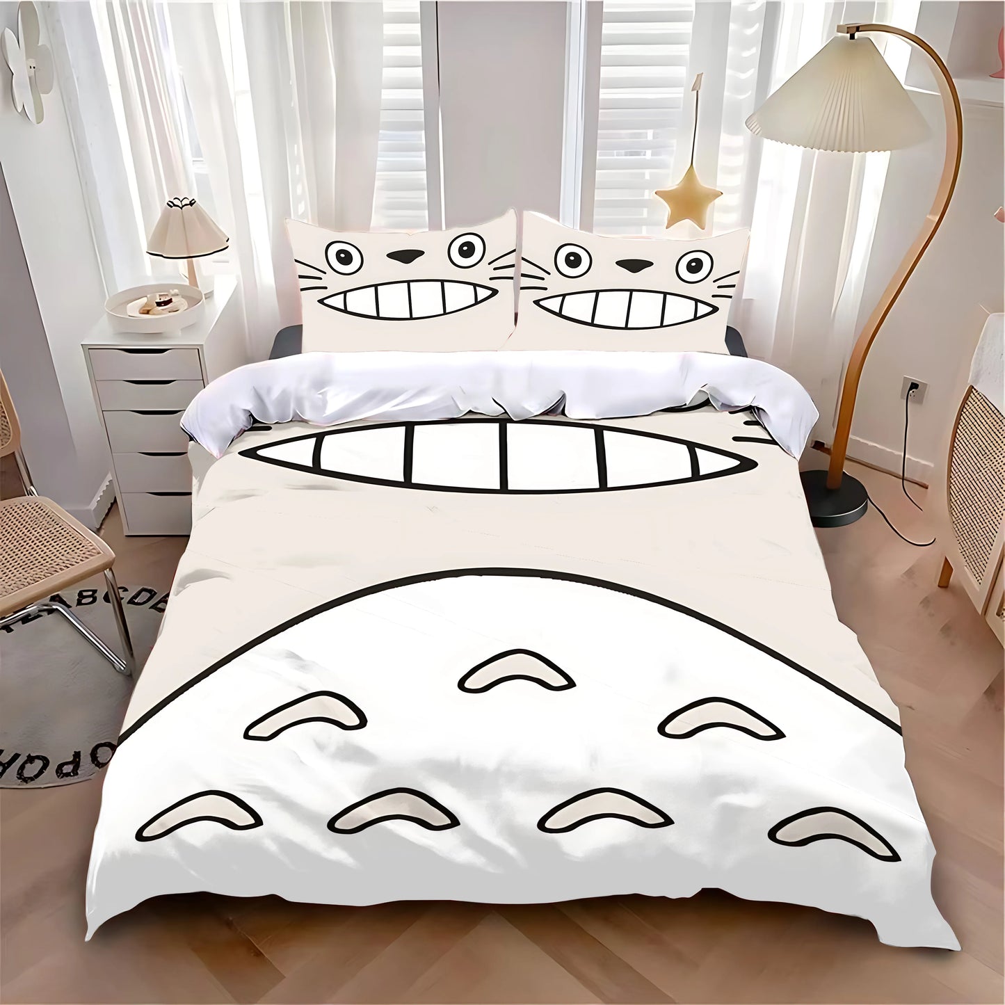 Duvet Cover Pillowcase Bedding Set Hot Anime Cute T-Totoroes Adult Boy Girl Bedroom Decoration Children Single Double Large Size