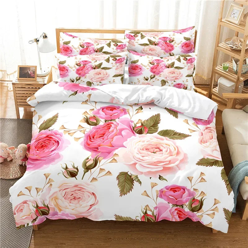 Flowers Bedding Set Duvet Cover Set 3d Bedding Digital Printing Bed Linen Queen Size Bedding Set Fashion Design