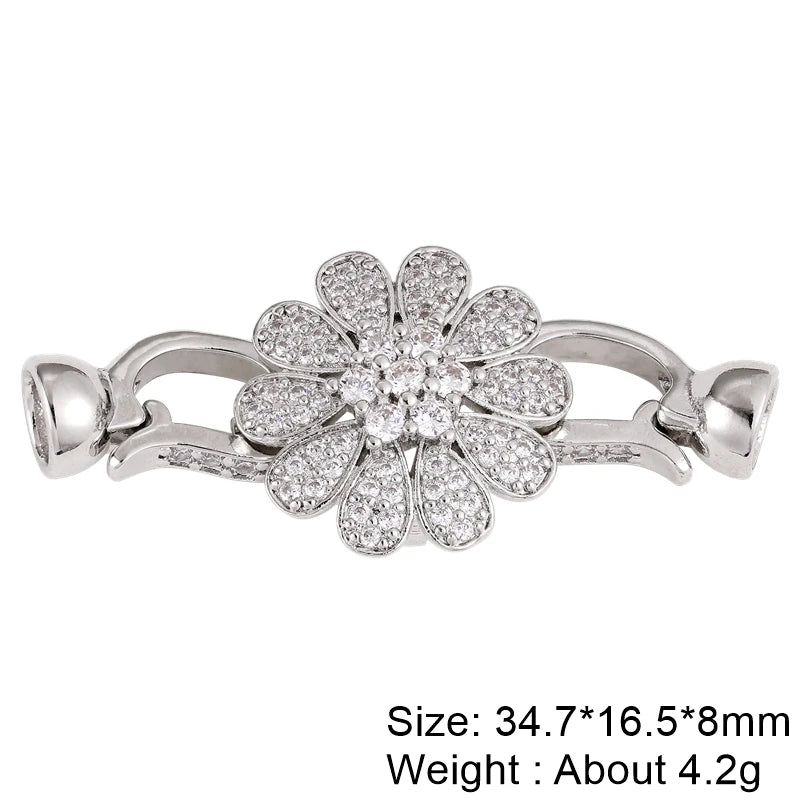 Juya 18K Gold Plated Decorative Connector Fastener Clasps Accessories For DIY Women Needlework Beads Gems Pearls Jewelry Making