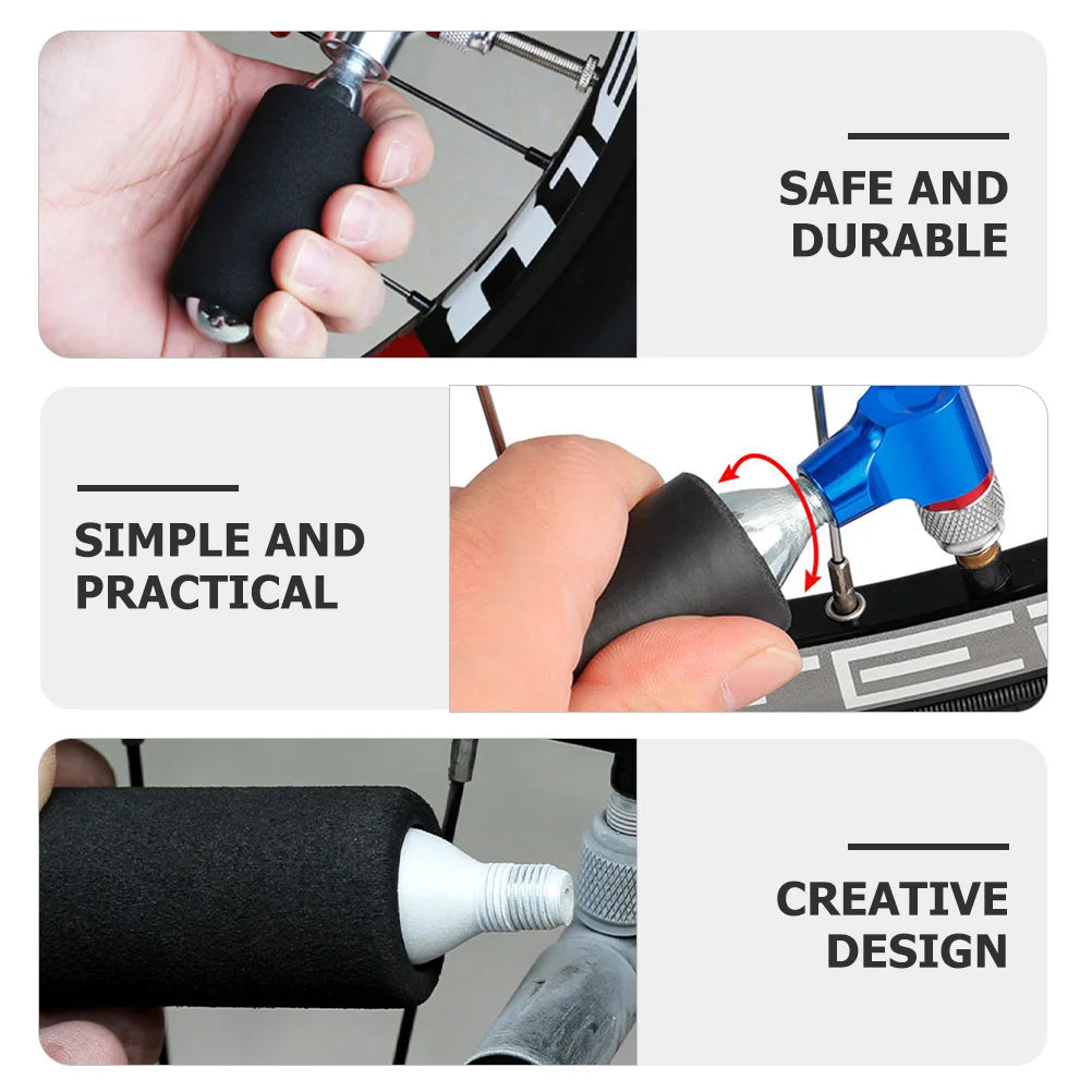 6Pcs Professional Bike Pump Cover Black Sponge Windproof Light Portable Air Tire Inflator Cover Bike Inflator Accessories