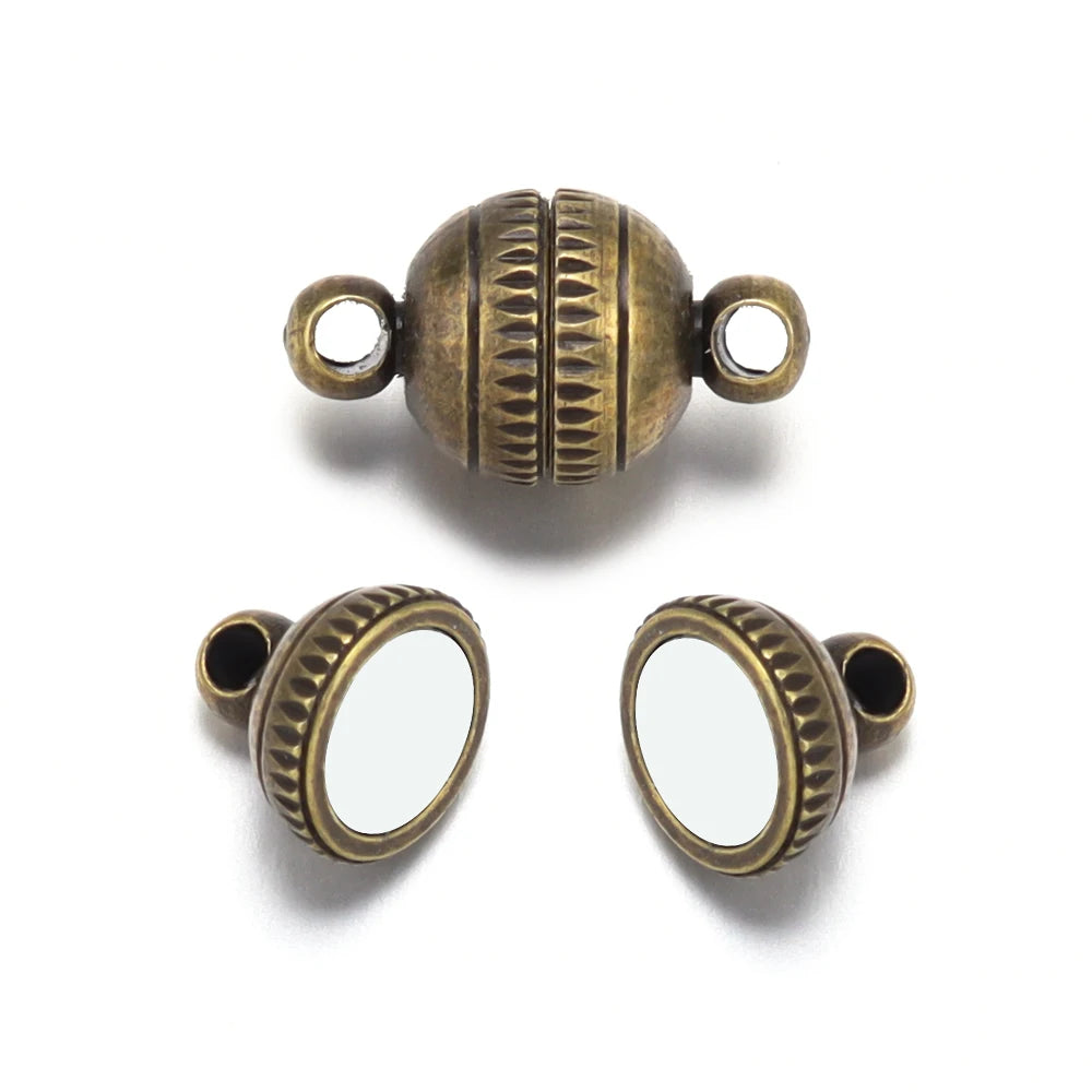 5pcs/lot Copper Strong Magnetic Clasps Round End Clasp Connectors For Jewelry Making DIY Handmade Bracelet Necklaces Accessories