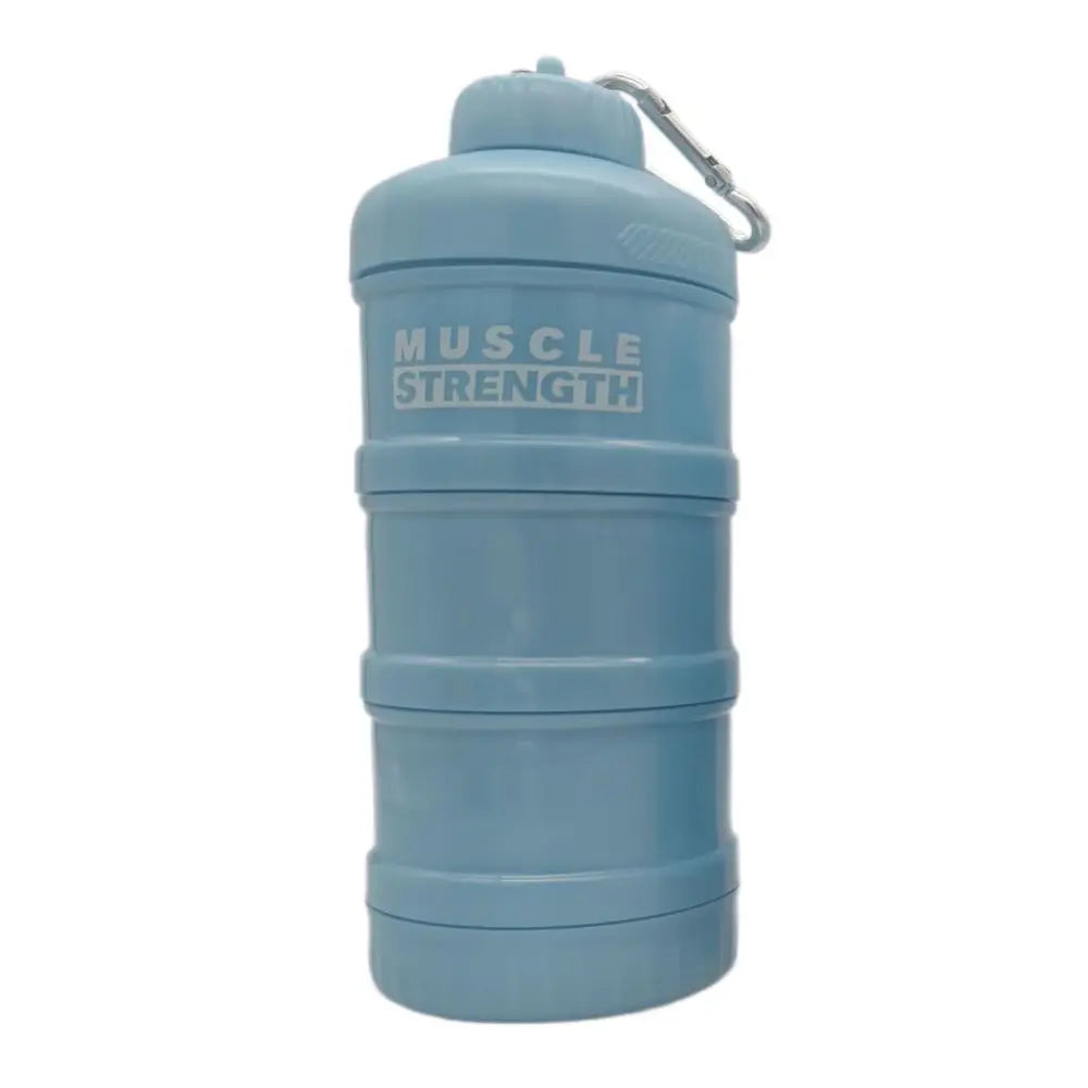 1/2/3-layer Plastic Protein Powder Box Portable Layered Storage Funnel Fitness Supplement Bottle with Mountaineering Buckle