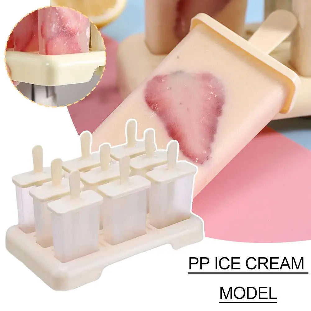 Ice Cream Popsicle Mold DIY Ice Cream Machine Homemade Ice Box with Plastic Stick Ice-lolly Mold Ice Cube Tray Kitchen Gadgets