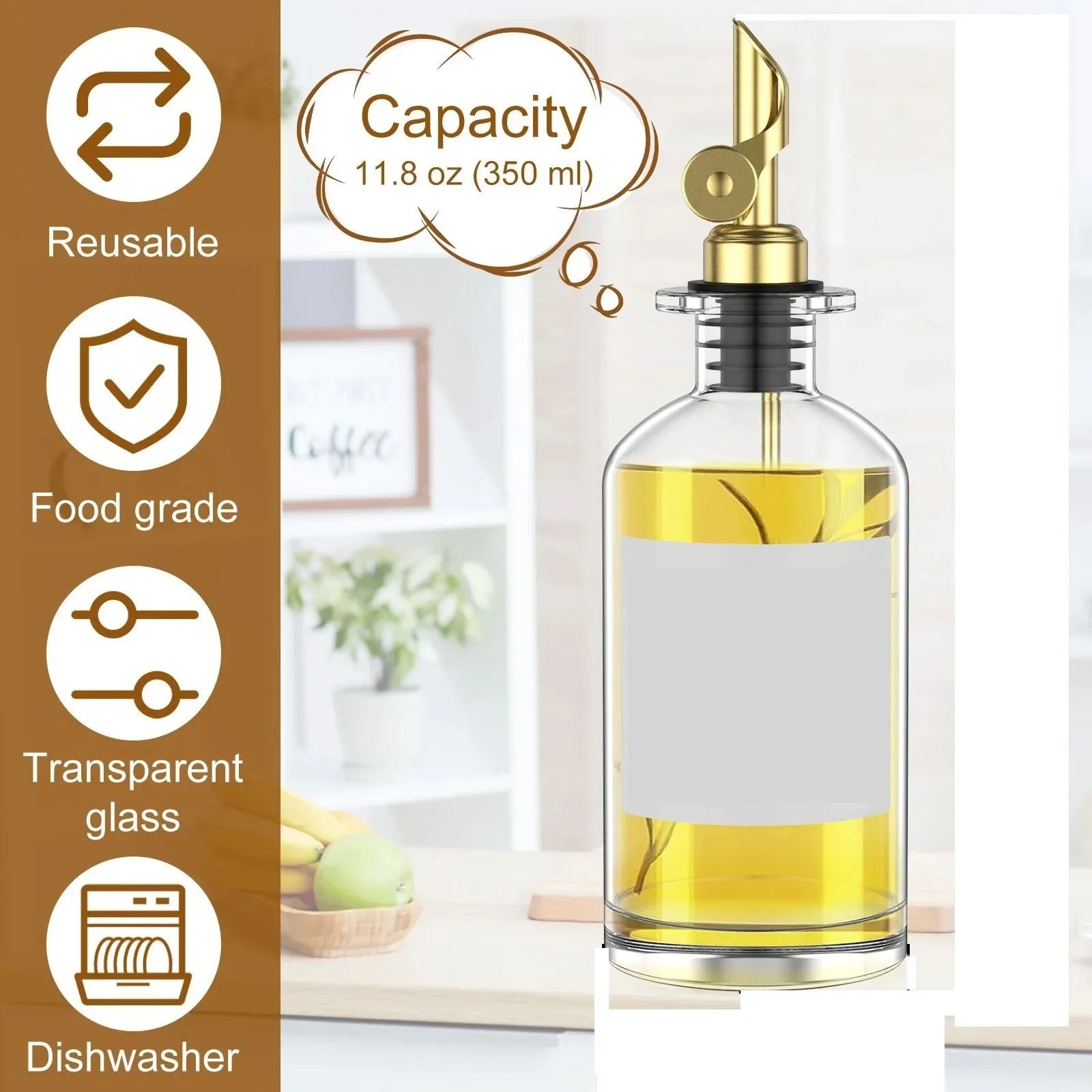 Kitchen Stuff Kitchen Gadgets Supplies 1PC Glass Olive Oil Dispenser Bottle Seasoning Bottle Vinegar Bottle Condiment Container