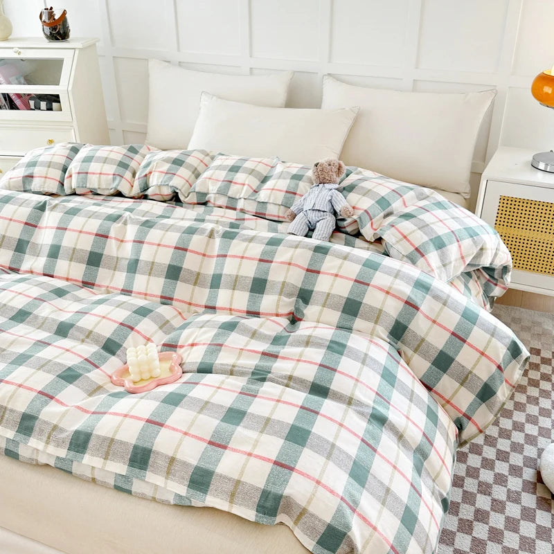 1pc 100% Pure Cotton Duvet Cover Queen/King Size Striped Quilt Cover for Double Bed housse de couette Single Bed Cover for Kids