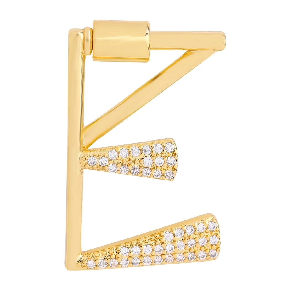 Juya 18K Gold Plated 26 Alphabet Letters Pendant Fasteners Bolt Carabiner Clasps For DIY Women Mesh Chains Name Jewelry Making