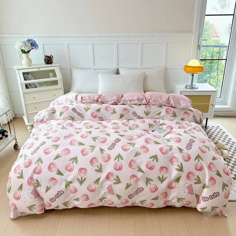 1pc 100% Pure Cotton Duvet Cover Queen/King Size Striped Quilt Cover for Double Bed housse de couette Single Bed Cover for Kids