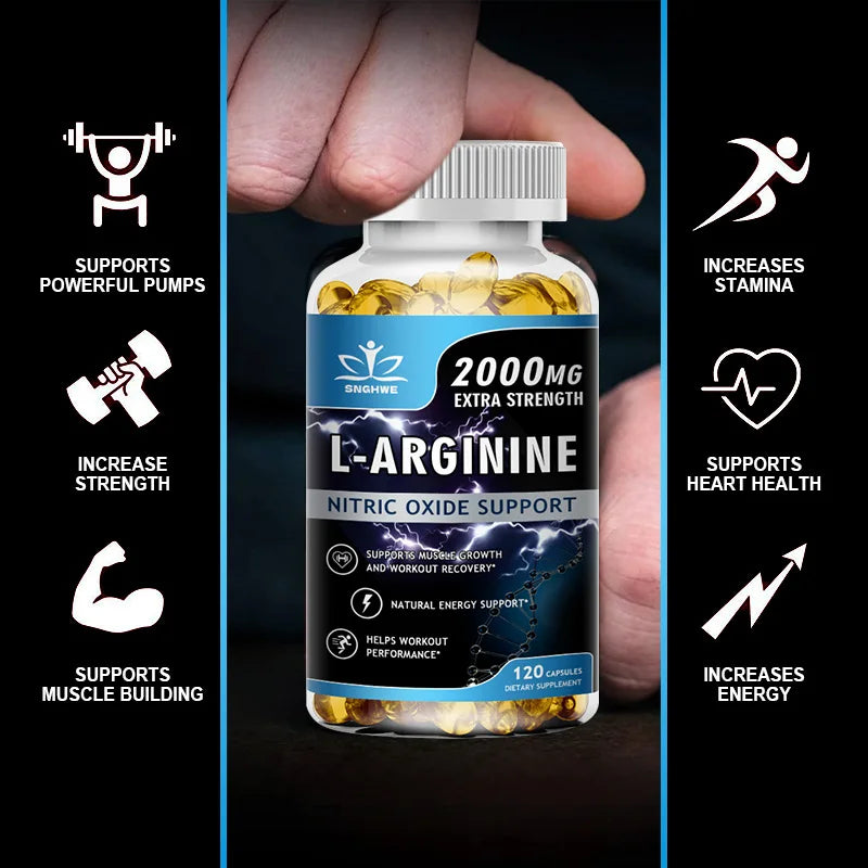 Men's L Arginine Capsules Nitric Oxide Supplement Endurance Performance for Workouts Muscle Growth Mercury for Adult