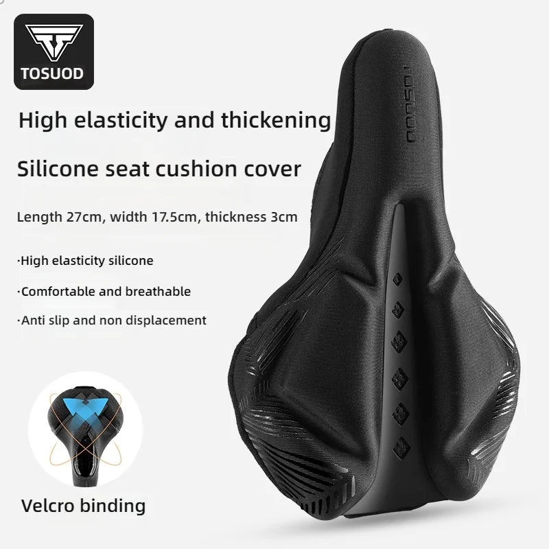 TOSUOD Ultra-Soft Mountain Bike Silicone Thickened Waterproof Road Bike Seat Cover Accessories