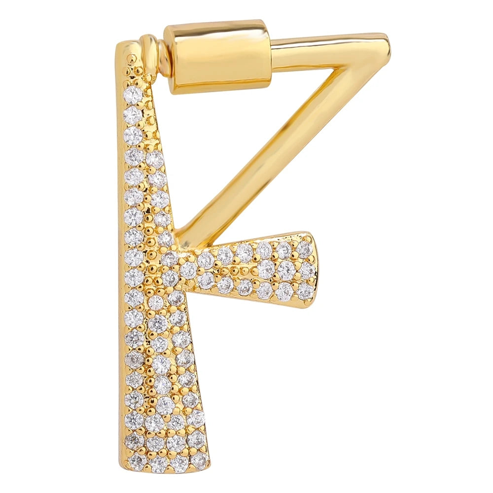 Juya 18K Gold Plated 26 Alphabet Letters Pendant Fasteners Bolt Carabiner Clasps For DIY Women Mesh Chains Name Jewelry Making