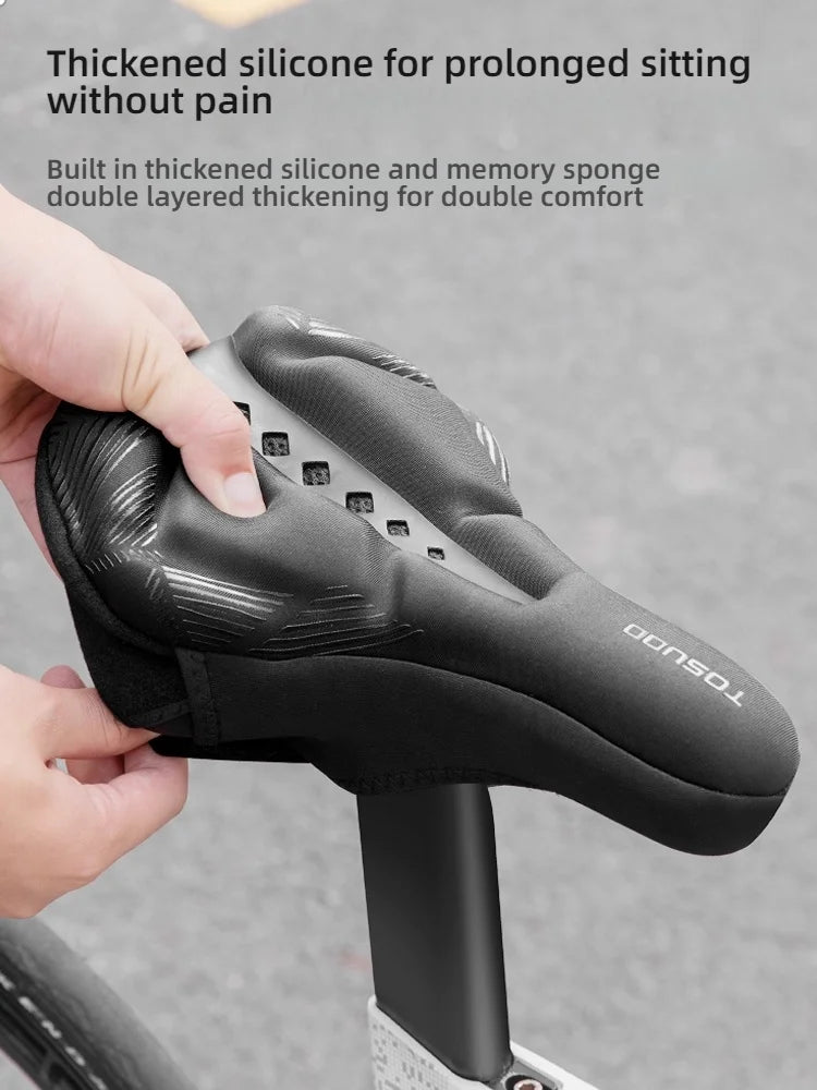 TOSUOD Ultra-Soft Mountain Bike Silicone Thickened Waterproof Road Bike Seat Cover Accessories