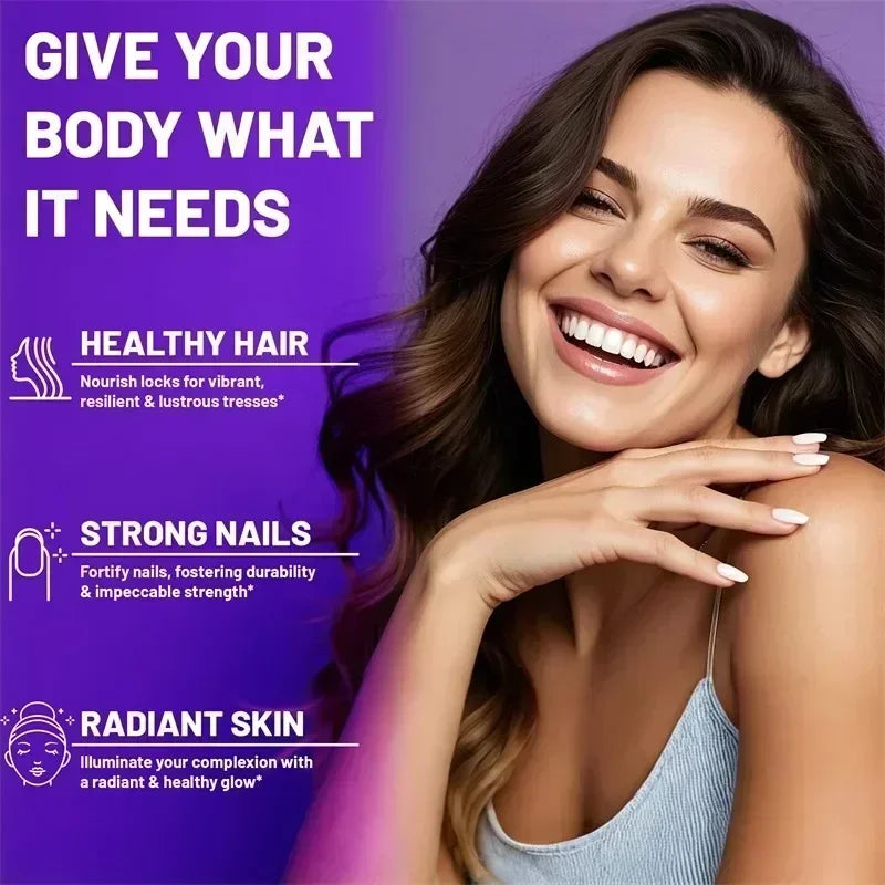 Biotin Collagen Keratin Supplement - Supports Skin and Nail Health, Promotes Hair Growth and Maintains Healthy Vitality