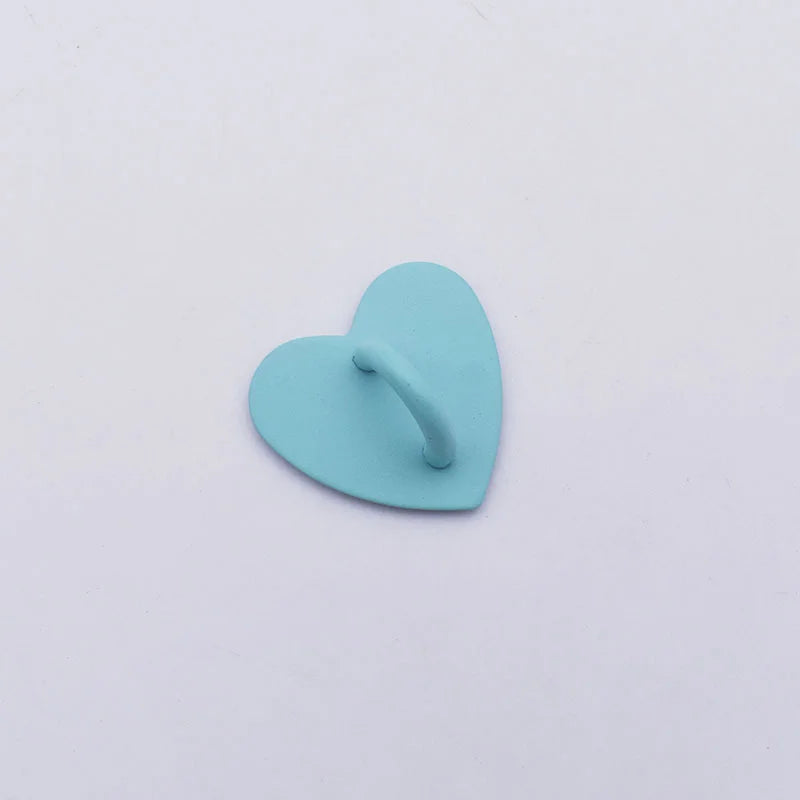 New 1Pc Self Adhesive Metal Heart Phone Charm Holder Mobile Phone Case Finger Ring Stand Hooks Buckle Charms Clasp Accessories