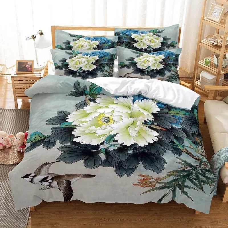 Flowers Bedding Set Duvet Cover Set 3d Bedding Digital Printing Bed Linen Queen Size Bedding Set Fashion Design