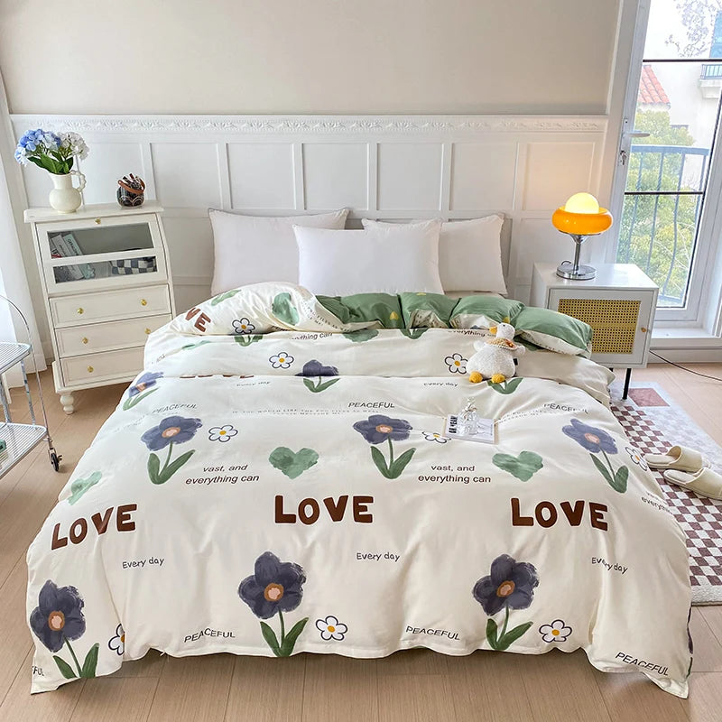 1pc 100% Pure Cotton Duvet Cover Queen/King Size Striped Quilt Cover for Double Bed housse de couette Single Bed Cover for Kids