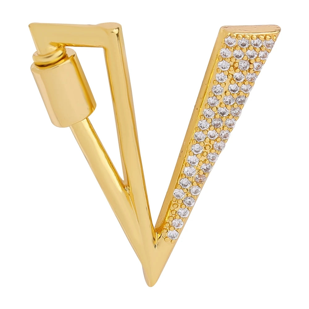 Juya 18K Gold Plated 26 Alphabet Letters Pendant Fasteners Bolt Carabiner Clasps For DIY Women Mesh Chains Name Jewelry Making