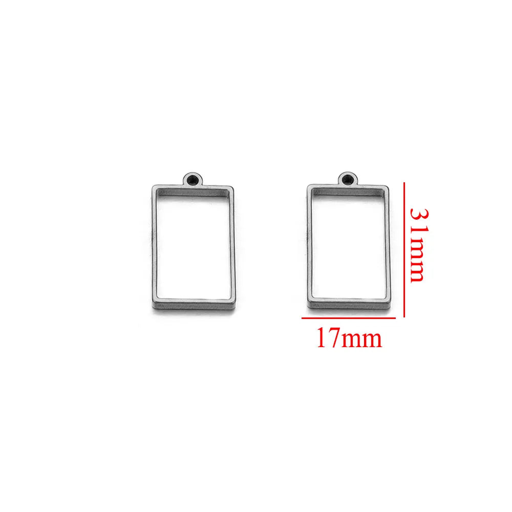 10pcs Stainless Steel Geometric Metal Connector Charms Frames Base DIY Making Epoxy Resin UV Crystal Molds for Jewelry Necklaces