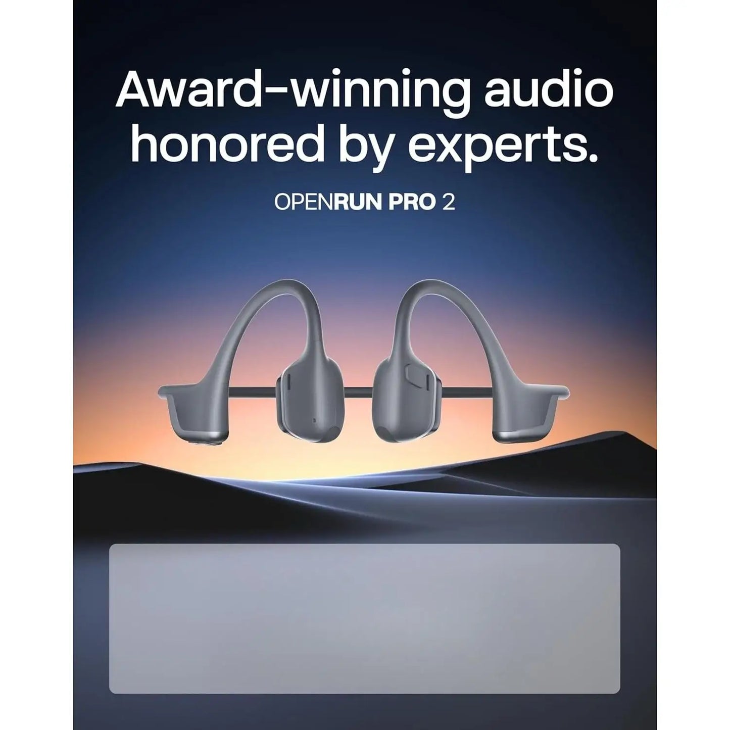 H-New OpenRun Pro 2 - Open-Ear, Bone Conduction Sport Headphones - with Reflective Strip - Sweat Resistant, Workout Headphones