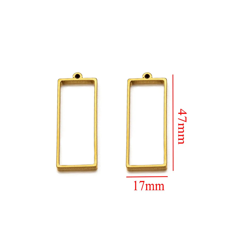 10pcs Stainless Steel Geometric Metal Connector Charms Frames Base DIY Making Epoxy Resin UV Crystal Molds for Jewelry Necklaces