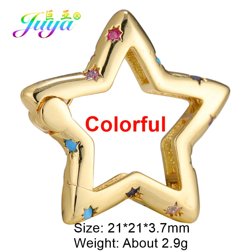 Juya 18K Gold Plated 26 Alphabet Letters Pendant Fasteners Bolt Carabiner Clasps For DIY Women Mesh Chains Name Jewelry Making