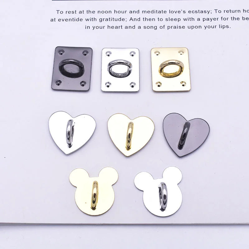 New 1Pc Self Adhesive Metal Heart Phone Charm Holder Mobile Phone Case Finger Ring Stand Hooks Buckle Charms Clasp Accessories
