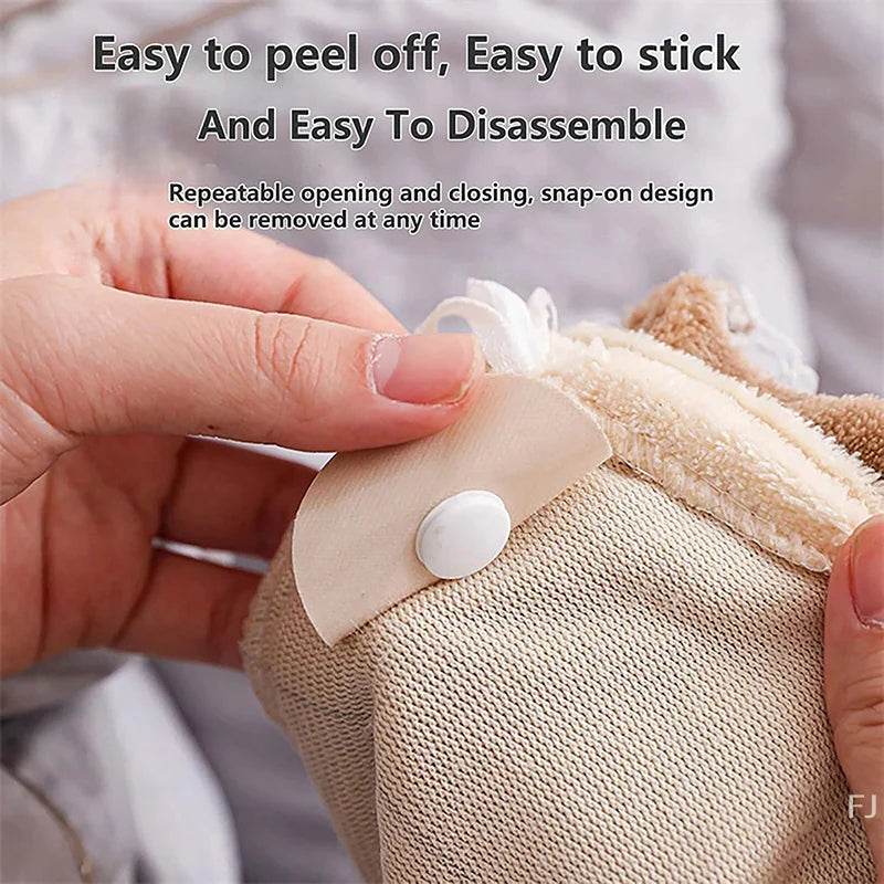 [YU]1/4/6/10Pairs Duvet Snaps Round Non-Iron On And Needleless Duvet Clips Prevents Duvets From Shifting In The Quilt Cover