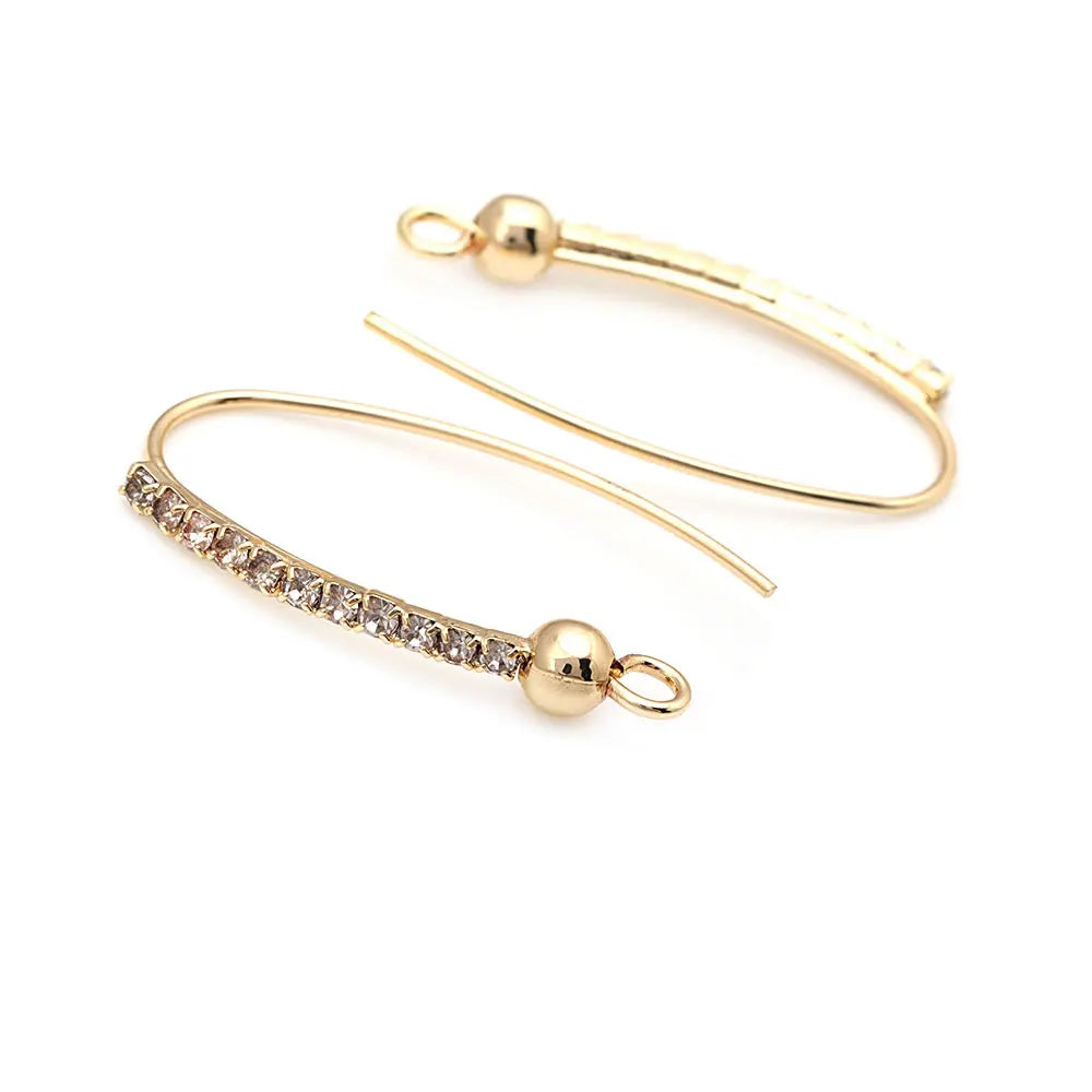 4PCS 18K Gold Color Brass with Zircon Earrings Hooks Women's Earrings High Quality Diy Accessories Rosediy official-website