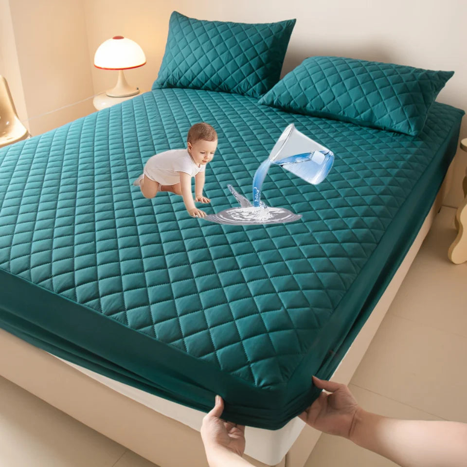 Waterproof Mattress Cover Anti-mites Soft Comfortable Breathable Bed Fitted Sheet Not Including Pillowcase