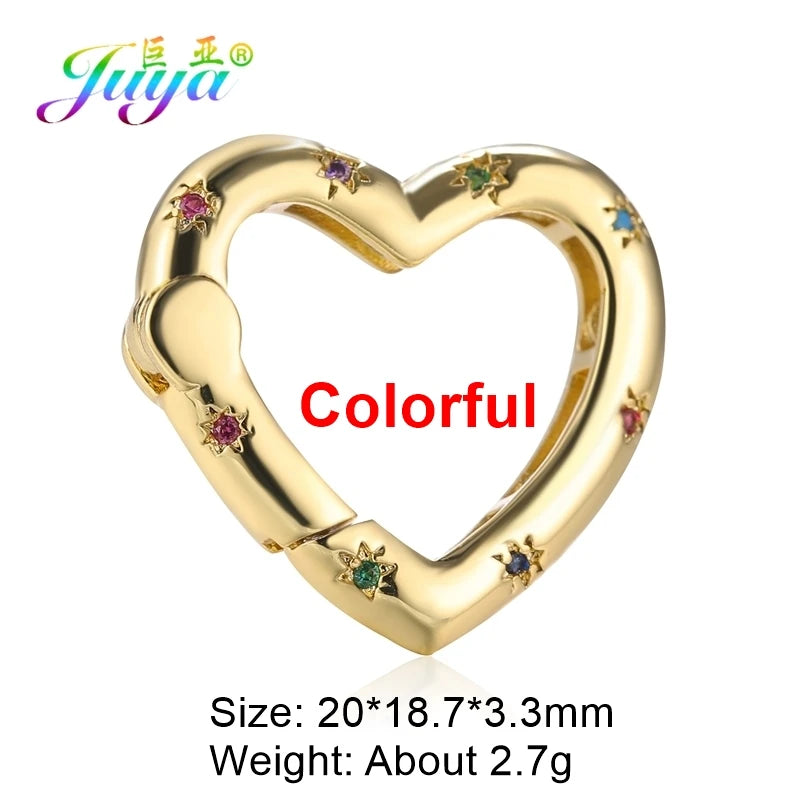 Juya 18K Gold Plated 26 Alphabet Letters Pendant Fasteners Bolt Carabiner Clasps For DIY Women Mesh Chains Name Jewelry Making