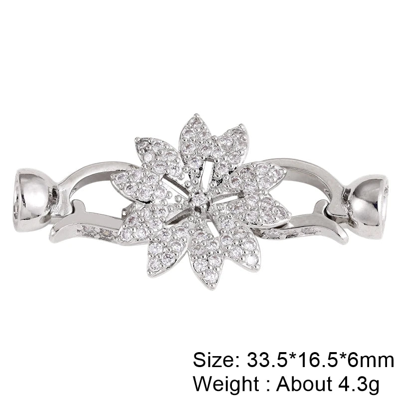 Juya 18K Gold Plated Decorative Connector Fastener Clasps Accessories For DIY Women Needlework Beads Gems Pearls Jewelry Making