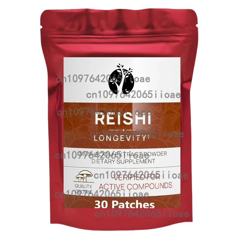 Reishi Capsules - Organic Mushroom Extract Supplement with Potent Red Vegan Supplement, 30 Patches