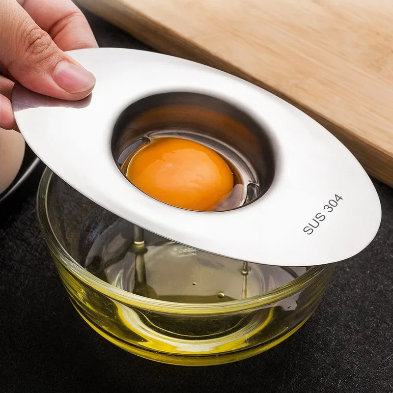 Stainless Steel Egg White Yolk Separator Tool Kitchen Gadget Filter Funnel Divider Spoon for Baking Cooking Easy Use 2 Pieces