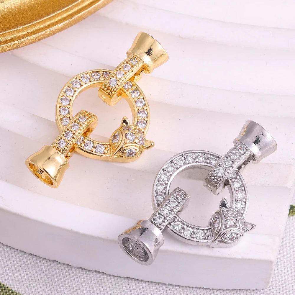 Juya 18K Gold Plated Decorative Connector Fastener Clasps Accessories For DIY Women Needlework Beads Gems Pearls Jewelry Making