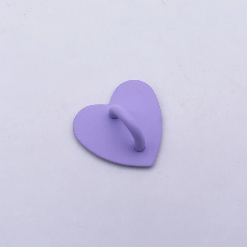 New 1Pc Self Adhesive Metal Heart Phone Charm Holder Mobile Phone Case Finger Ring Stand Hooks Buckle Charms Clasp Accessories