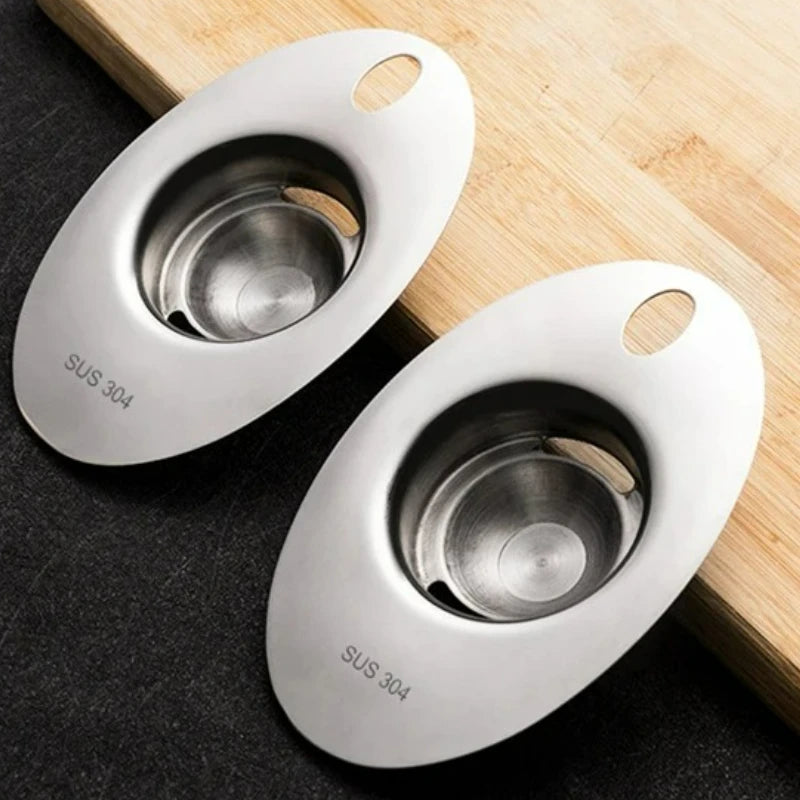 Stainless Steel Egg White Yolk Separator Tool Kitchen Gadget Filter Funnel Divider Spoon for Baking Cooking Easy Use 2 Pieces