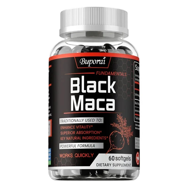 Black Maca Supplement - Natural Nergizer, Improve Performance, Energy, Endurance Muscle Mass Improve, Balance Hormones