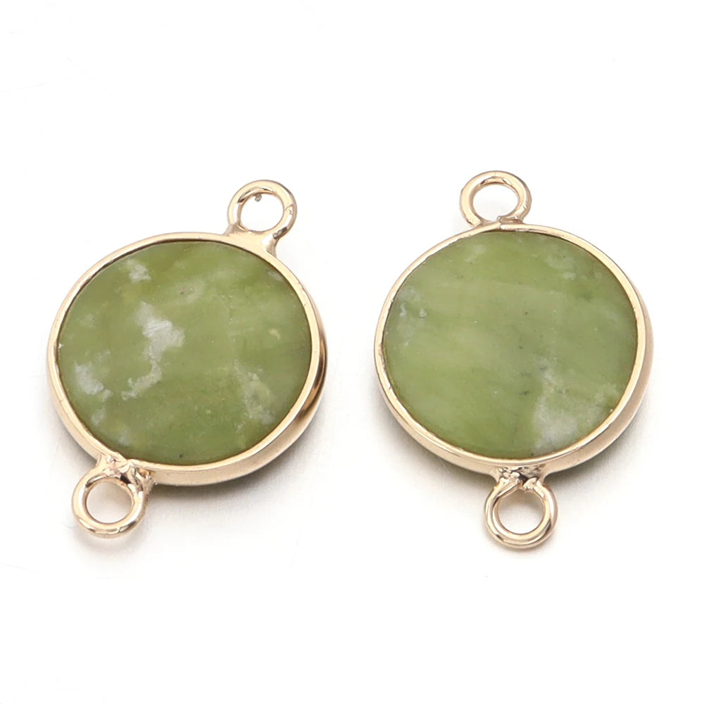 2-4pcs/lot Natural Stone Faceted Pendant Rose Quartz Lapis Lazuli Jade Charms For DIY Fashion Bracelet Necklace Jewelry Accessor