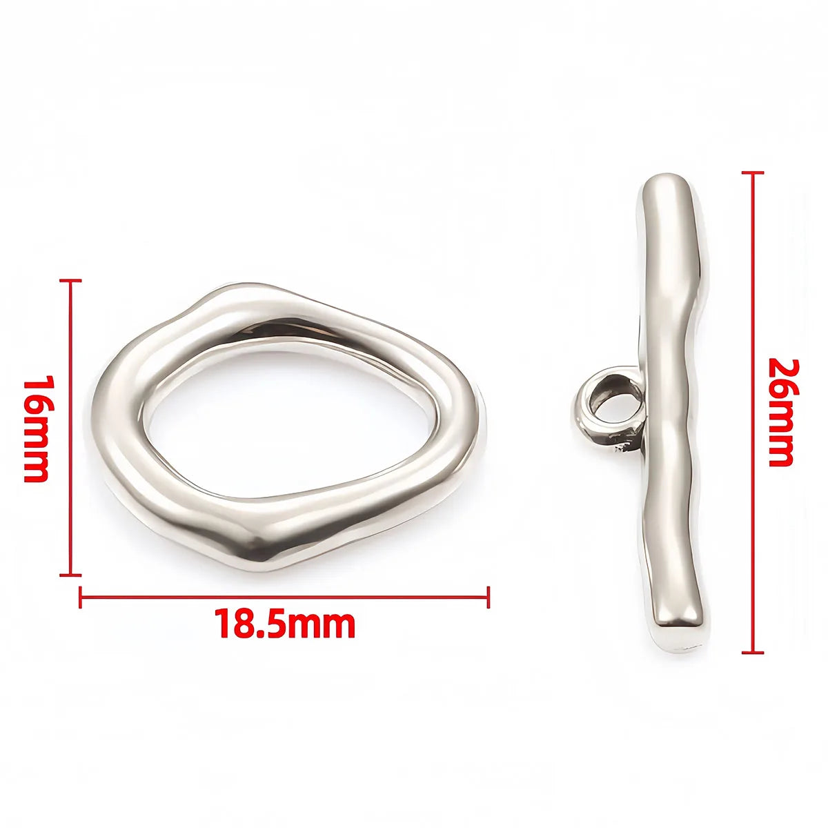 2 Sets Stainless Steel OT Clasp Heart Toggle Clasps Buckle Connector for Necklaces Bracelets Hook DIY Jewelry Making Accessories