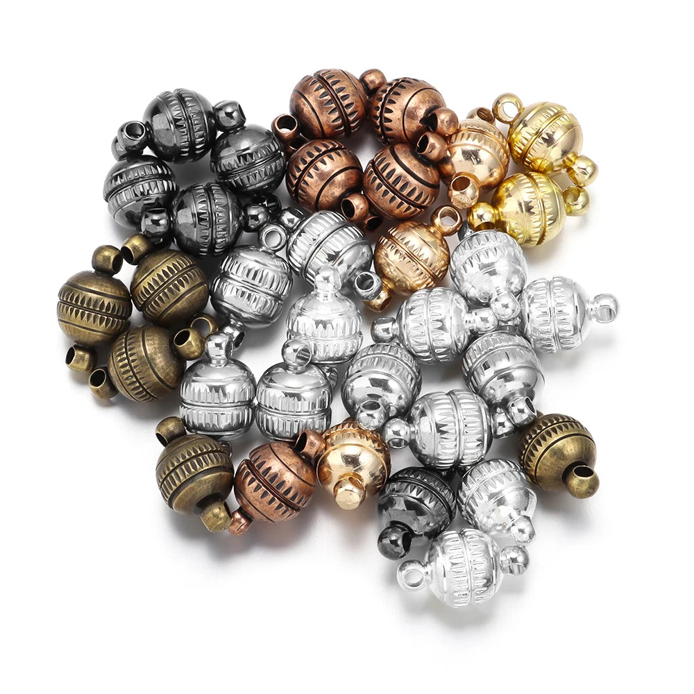 5pcs/lot Copper Strong Magnetic Clasps Round End Clasp Connectors For Jewelry Making DIY Handmade Bracelet Necklaces Accessories