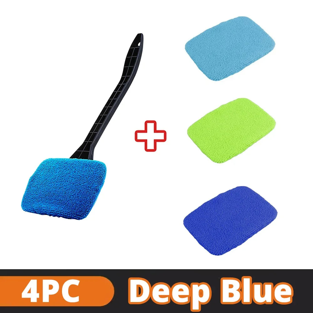 New Car Window Cleaner Brush Kit Windshield Cleaning Wash Tool Inside Interior Auto Glass Wiper With Long Handle Car Accessories