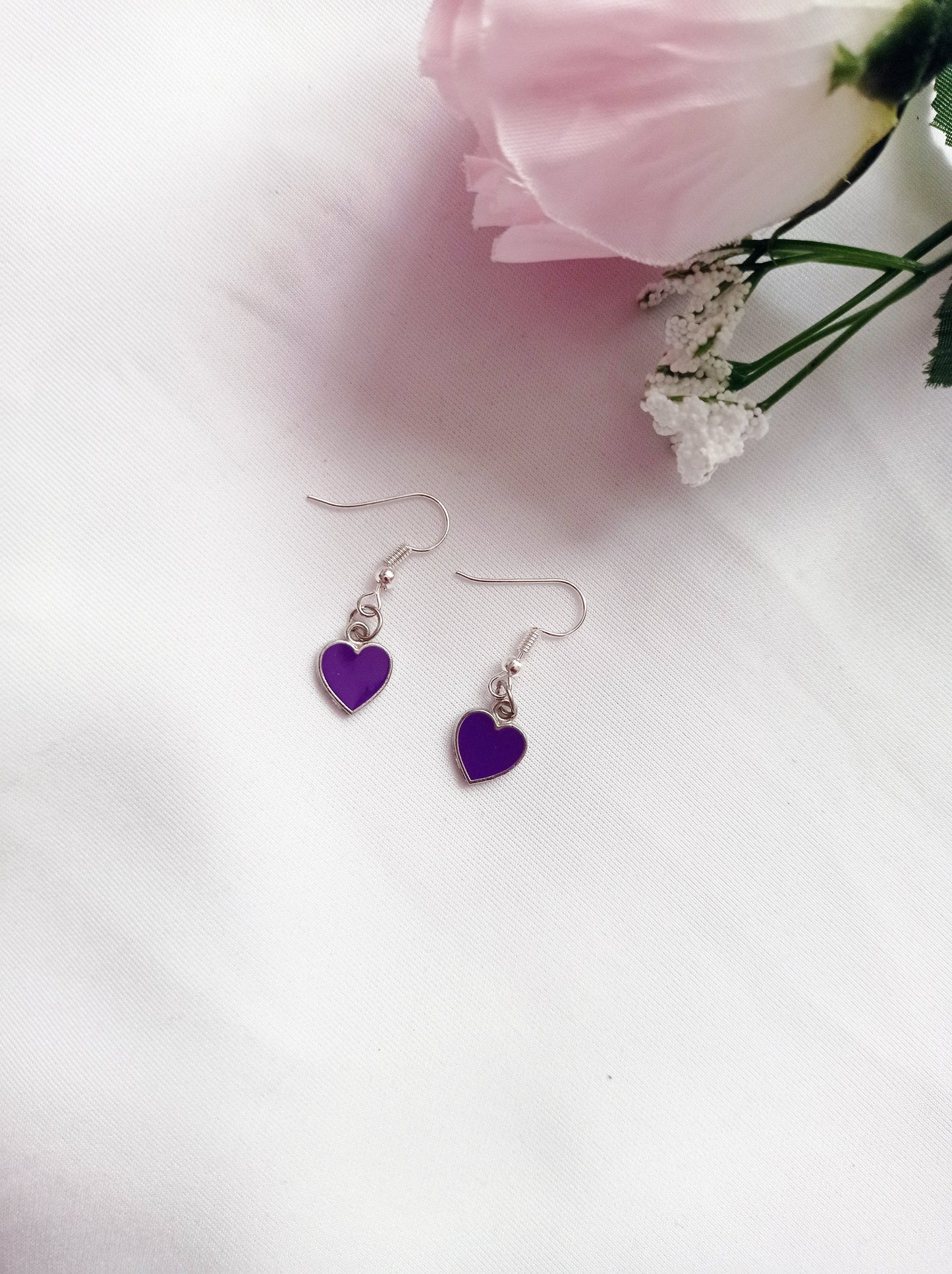 Purple Wisdom Hearts Earrings, Playing Cards inspired Queen of Hearts | by lovedbynlanla