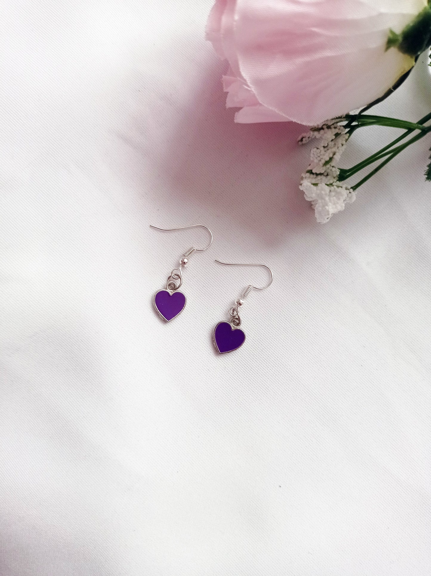 Purple Wisdom Hearts Earrings, Playing Cards inspired Queen of Hearts | by lovedbynlanla