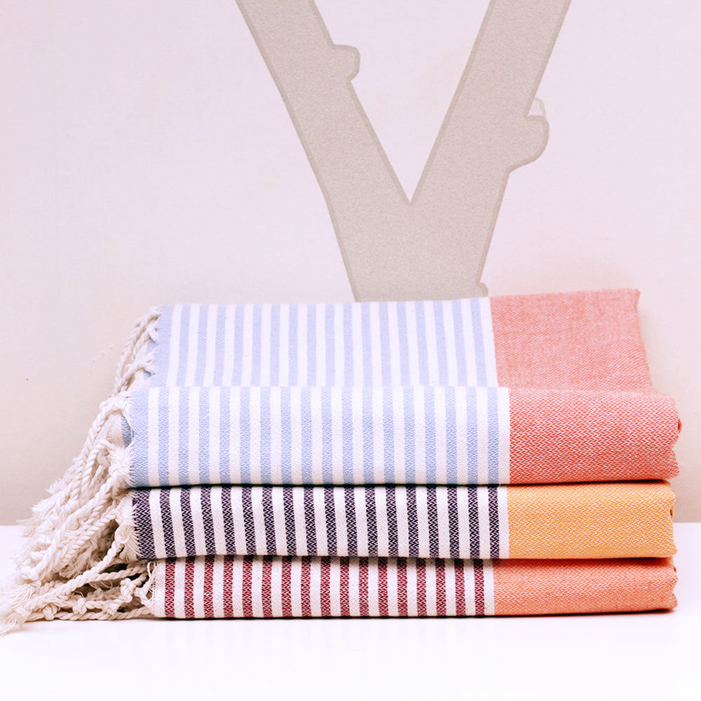 Multi Color Striped  Turkish Towel